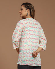 Block Printed Short Top