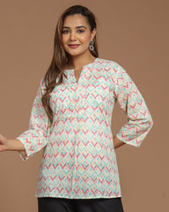 Block Printed Short Top