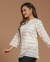 Block Printed Short Top