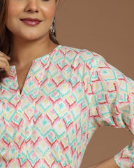 Block Printed Short Top