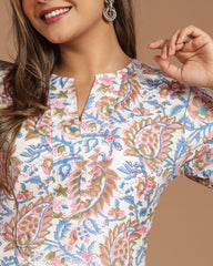 Block Printed Short Top