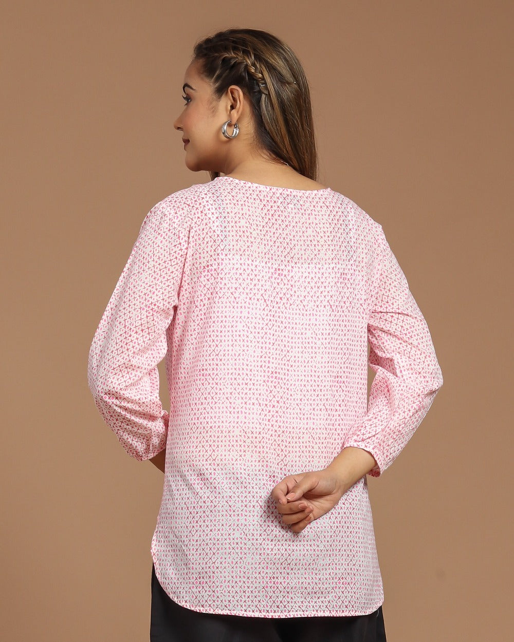 Block Printed Cotton Short Kurti