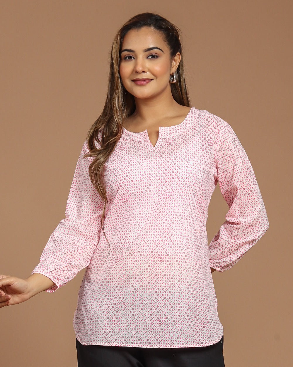 Block Printed Cotton Short Kurti