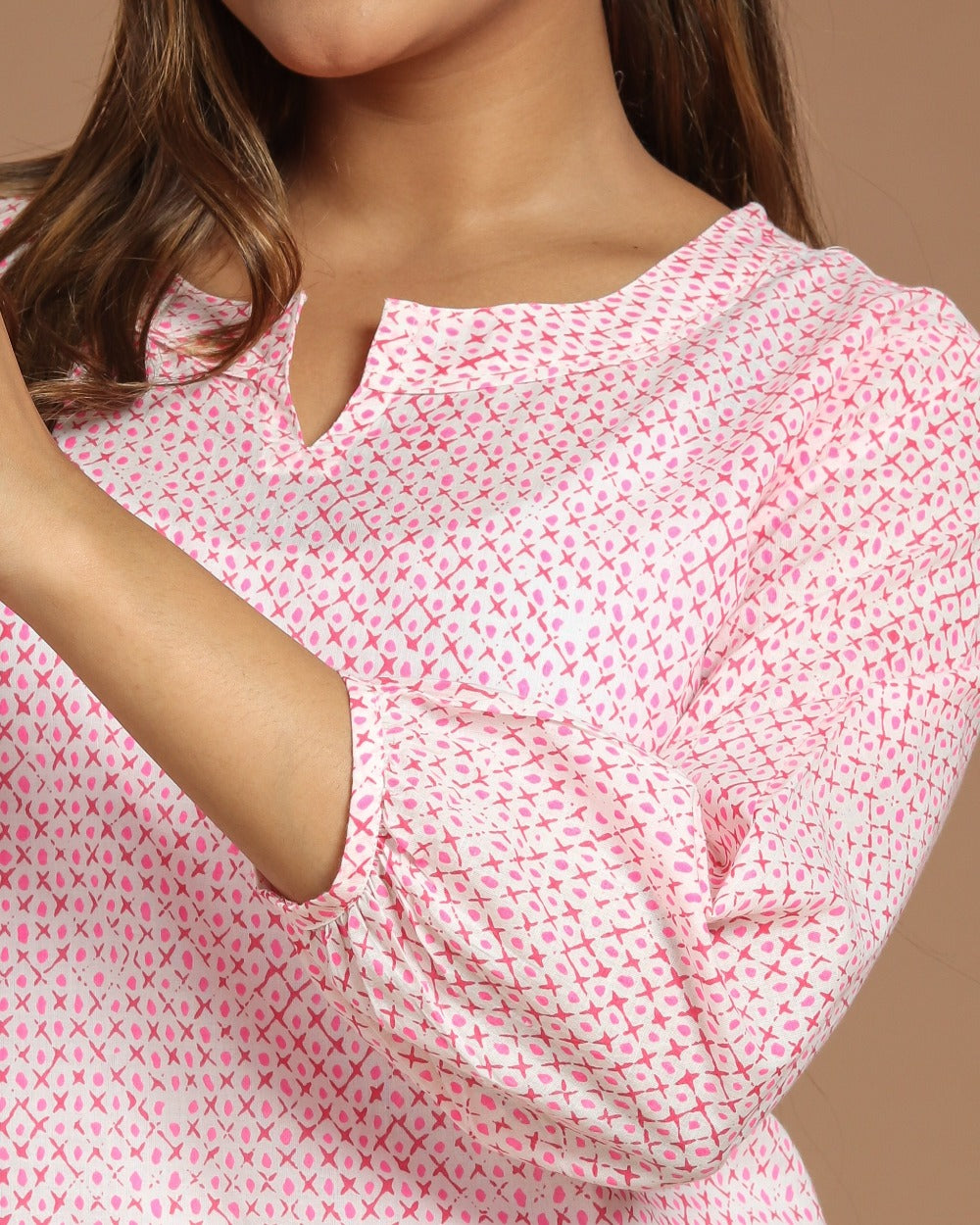 Block Printed Cotton Short Kurti