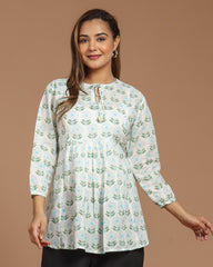 Block Printed Short Top