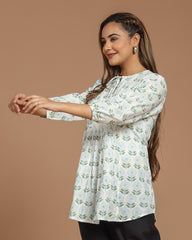 Block Printed Short Top