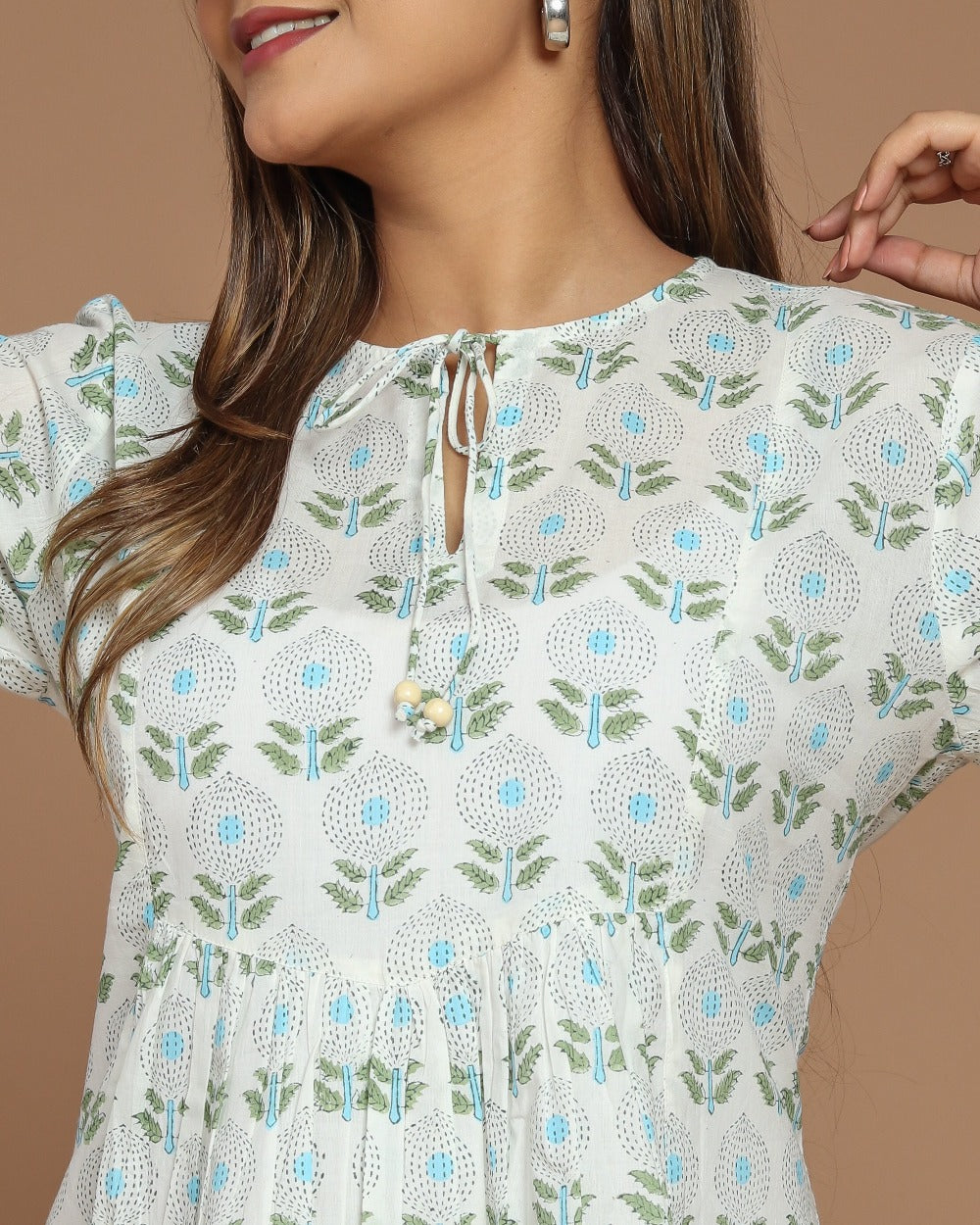 Block Printed Cotton Short Top