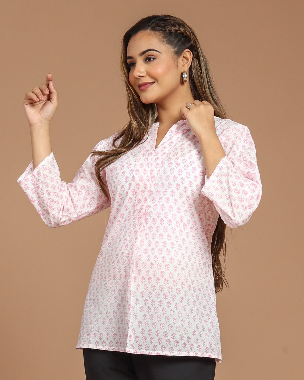 Block Printed Cotton Short Top