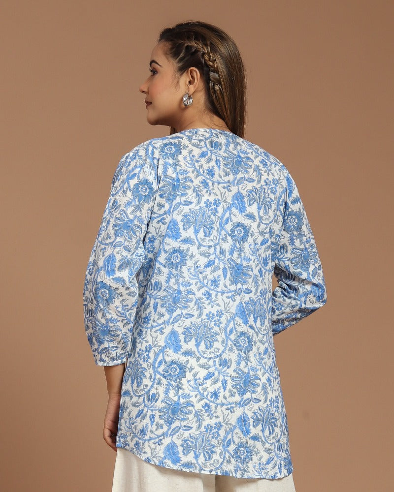 Block Printed Cotton Short Top