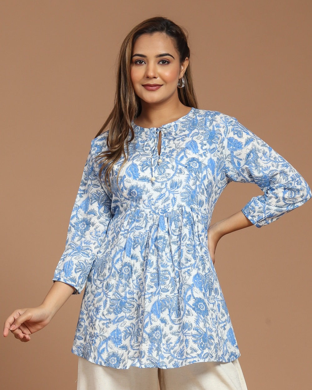 Block Printed Cotton Short Top