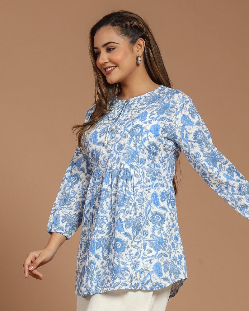Block Printed Cotton Short Top