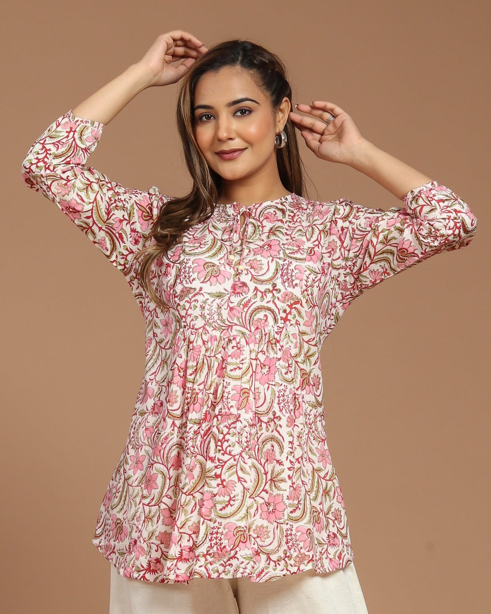 Block Printed Cotton Short Top