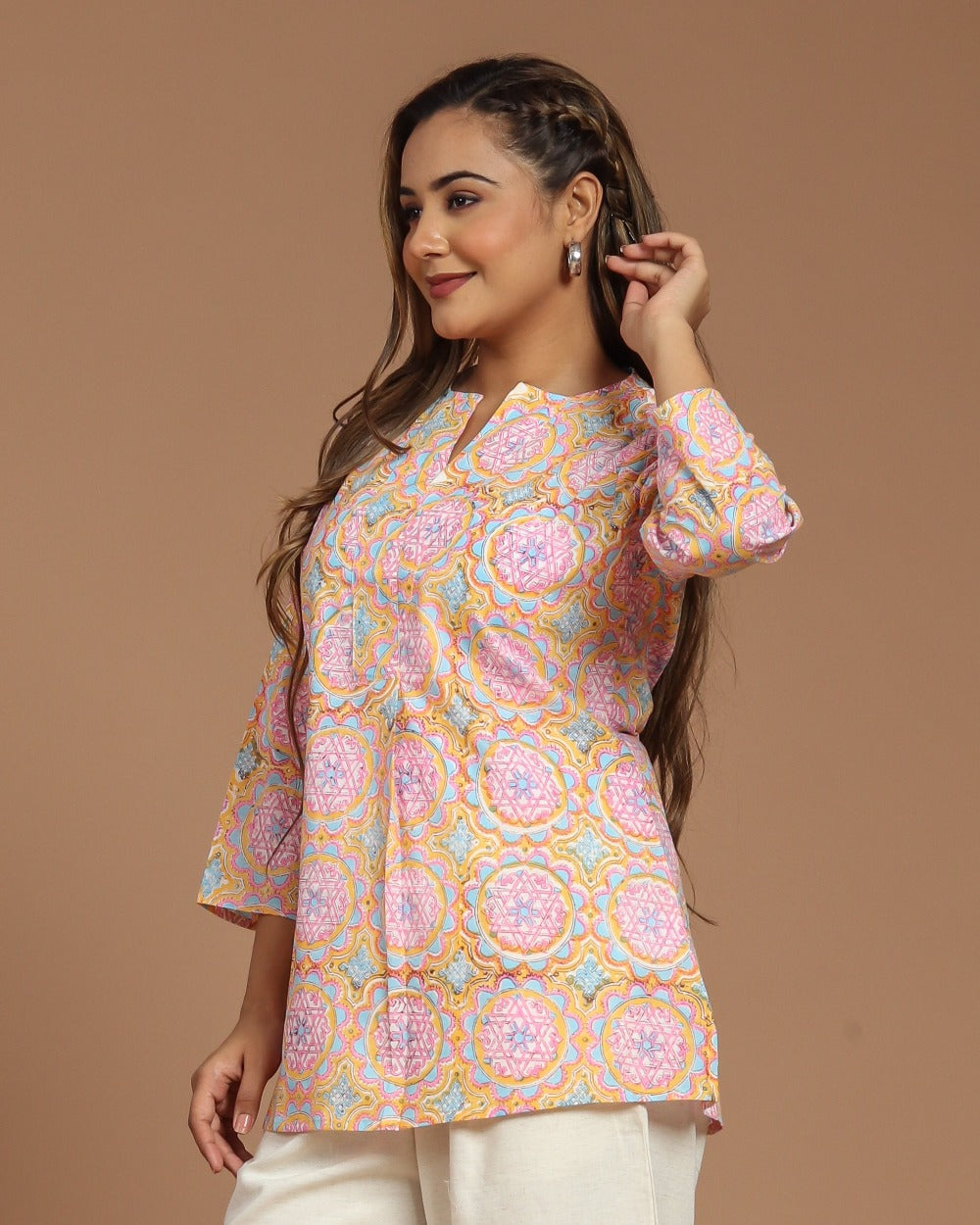 Block Printed Cotton Short Top