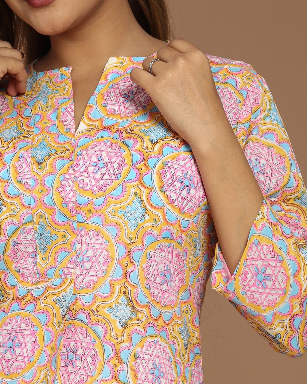 Block Printed Cotton Short Top