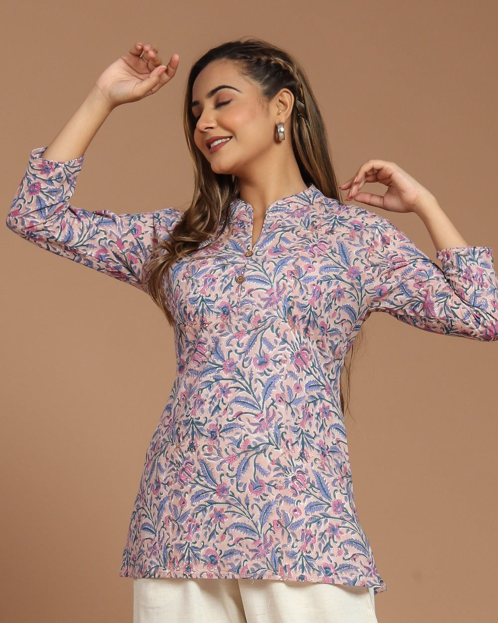 Block Printed Short Kurti