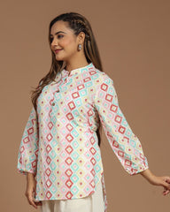 Block Printed Short Kurti
