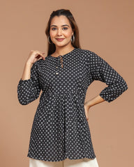 Block Printed Short Top