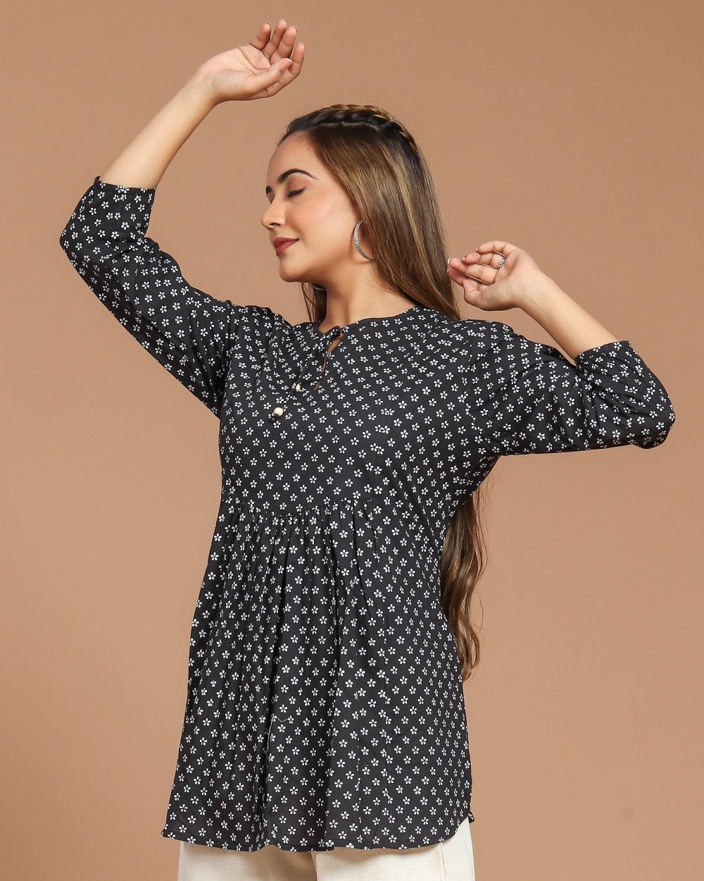 Block Printed Cotton Short Top