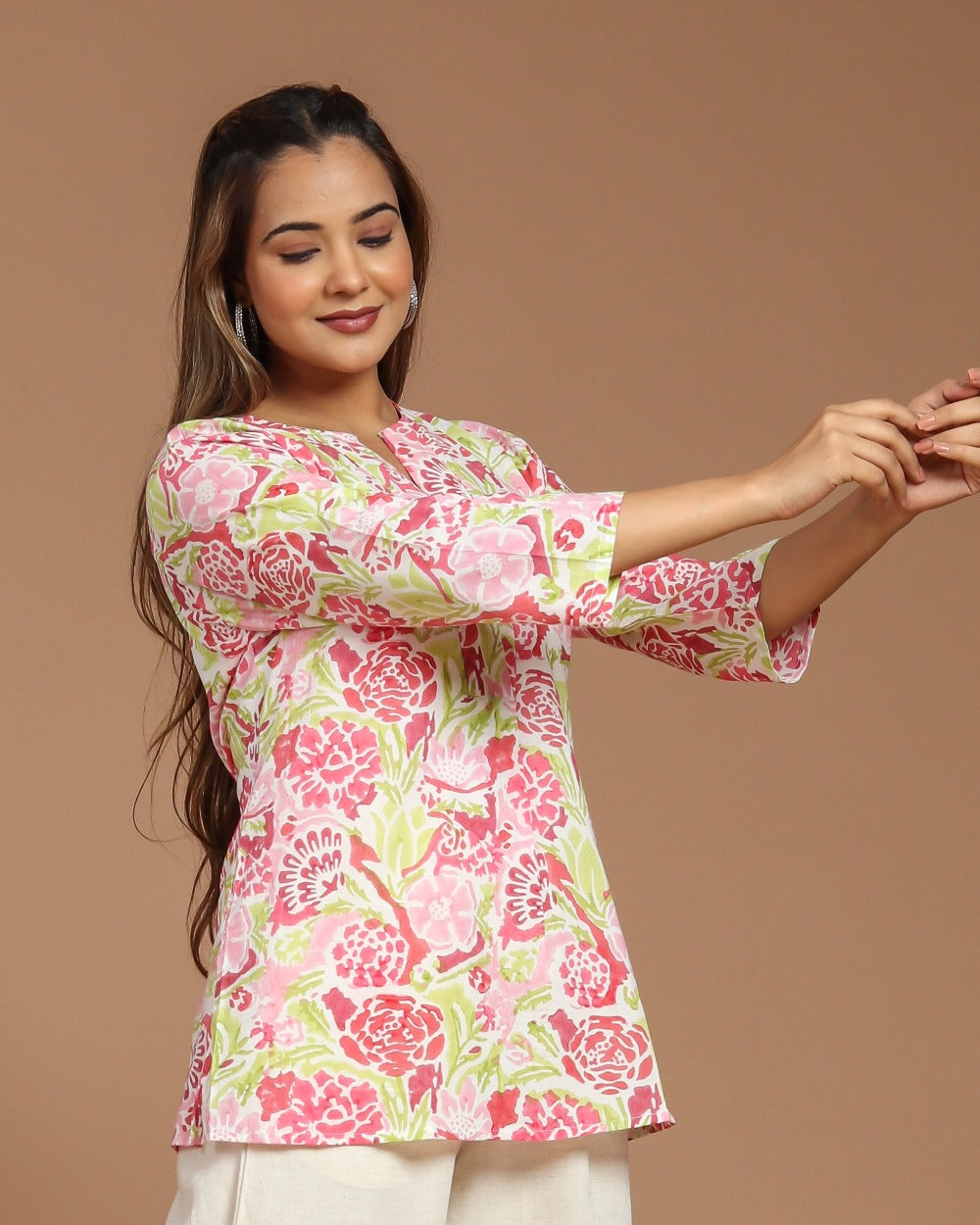 Block Printed Cotton Short Top