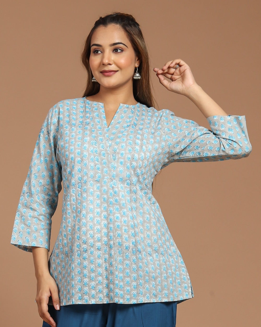 Block Printed Cotton Short Top