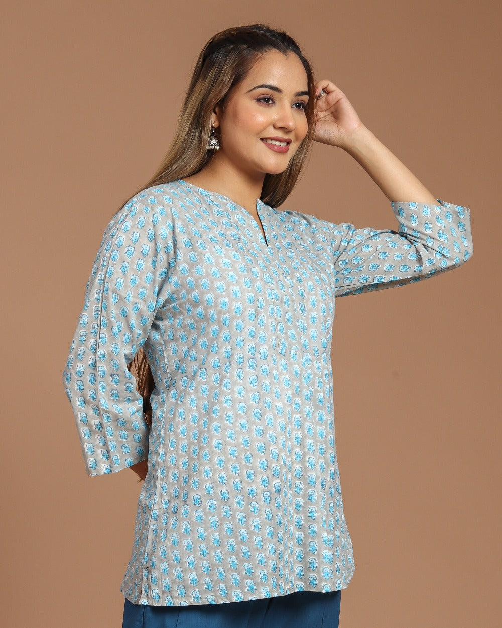 Block Printed Cotton Short Top