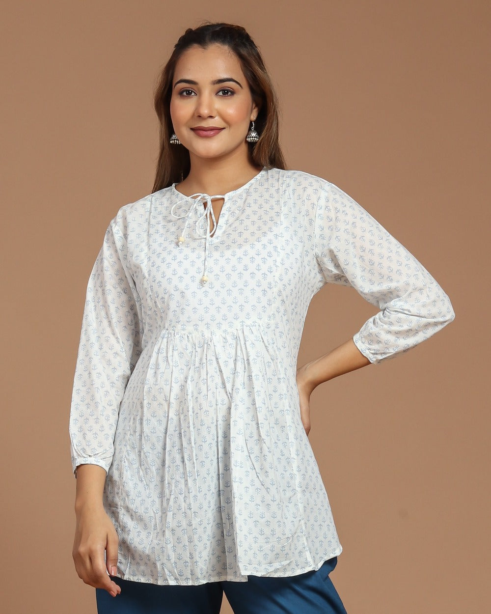 Block Printed Cotton Short Top