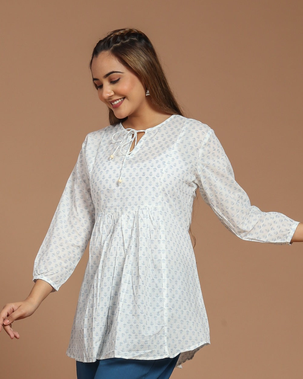 Block Printed Cotton Short Top