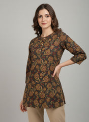 Rustic Bloom Cotton Short Top