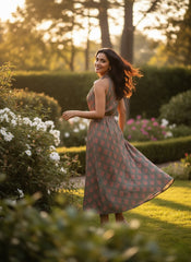 Olive Mirage Satin Dress