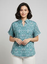 Teal Paisley Cotton Top