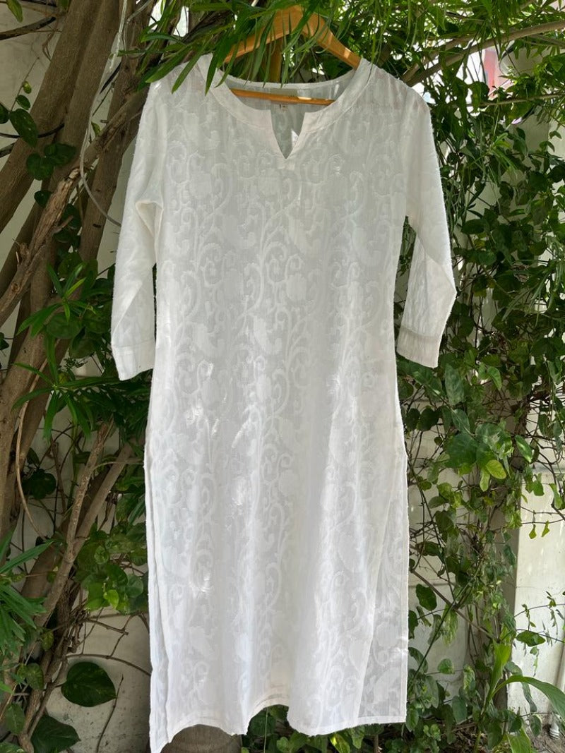 White Dobby Kurta