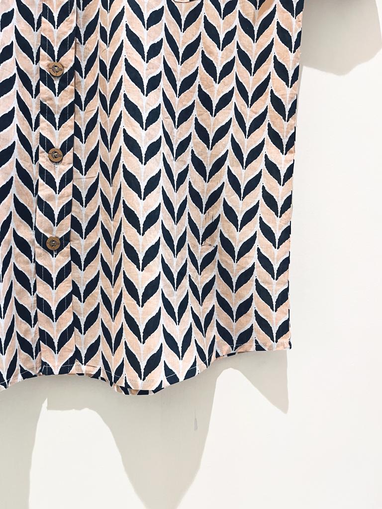 COTTON BLOCK PRINTED HALF SLEEVE SHIRT