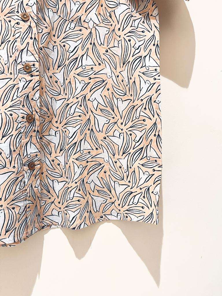 COTTON BLOCK PRINTED HALF SLEEVE SHIRT