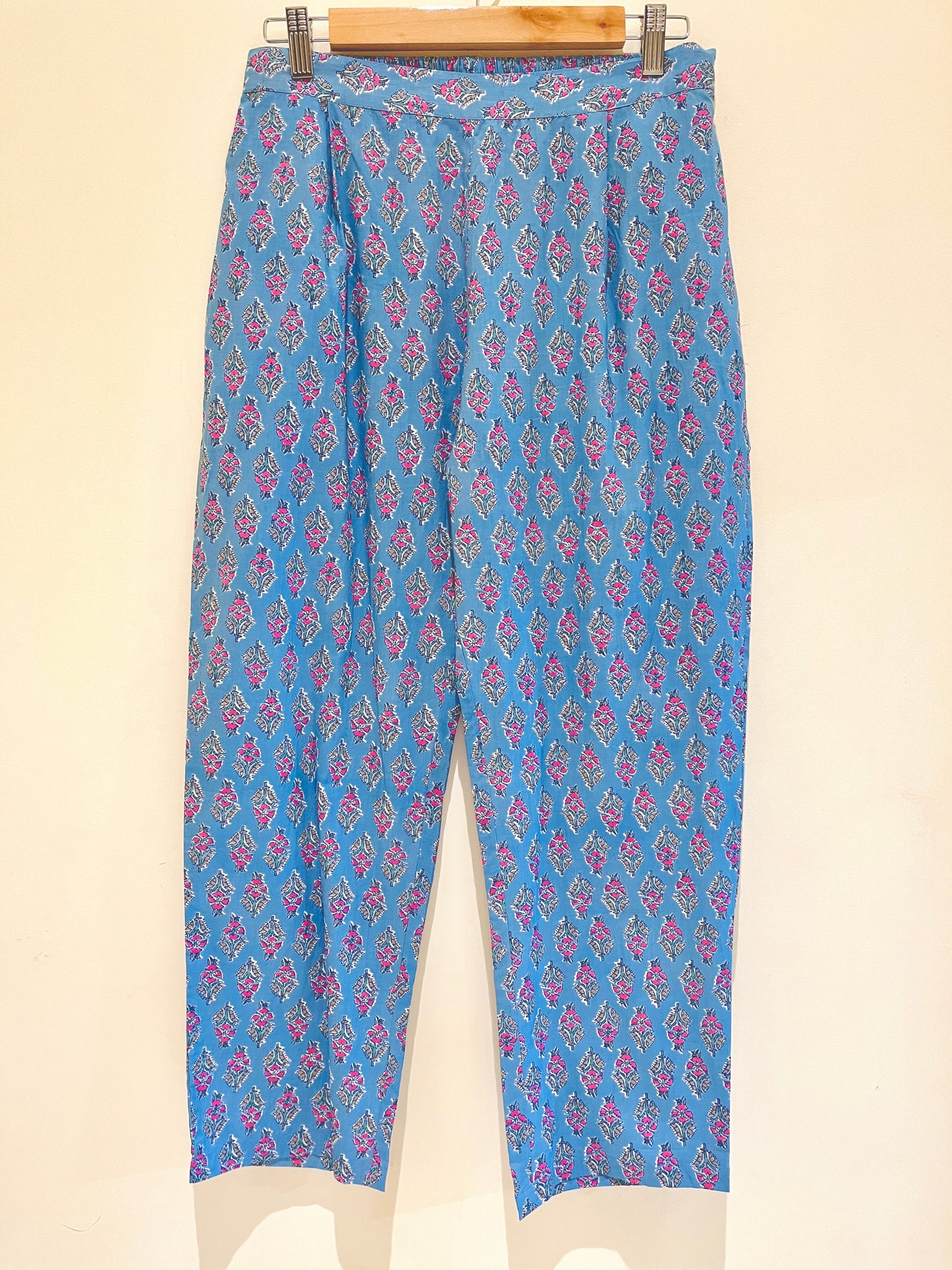 Printed Narrow Leg Cotton Pants