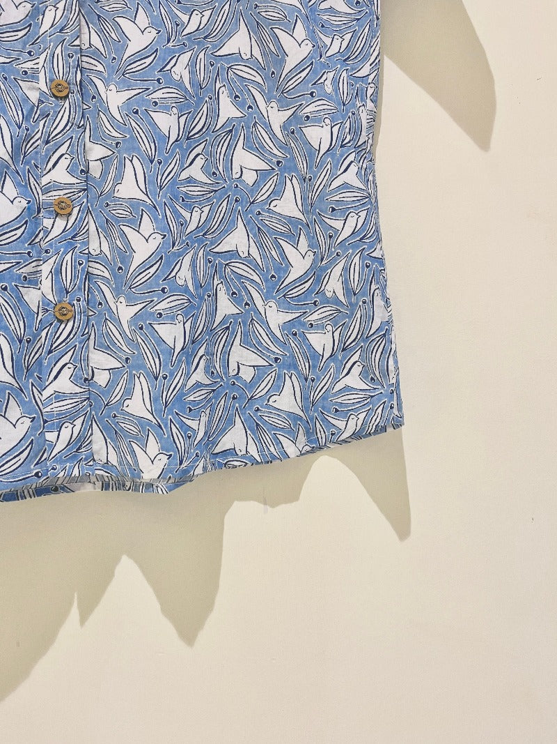 COTTON BLOCK PRINTED HALF SLEEVE SHIRT