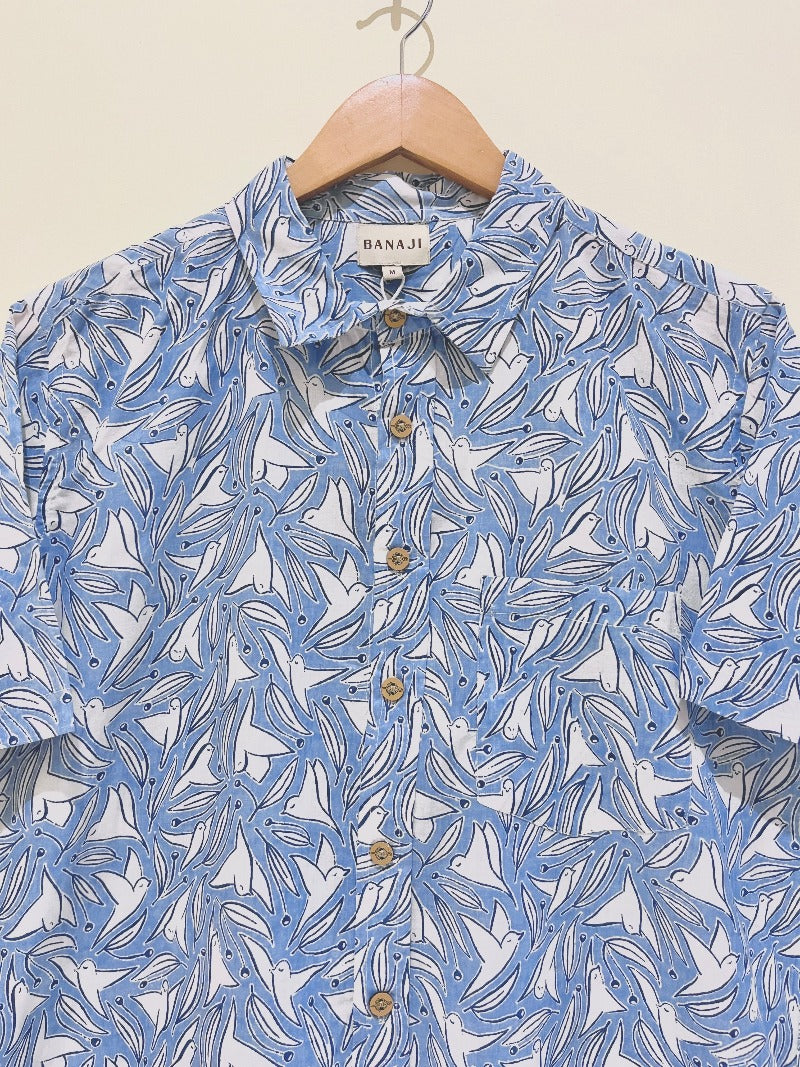 COTTON BLOCK PRINTED HALF SLEEVE SHIRT