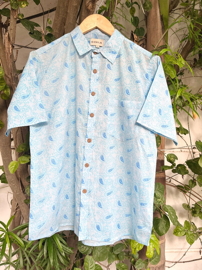 COTTON BLOCK PRINTED HALF SLEEVE SHIRT