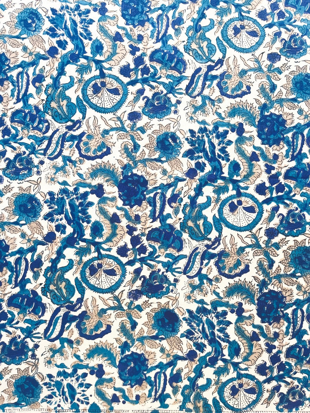 Royal Blue Block Printed Bedsheet Set