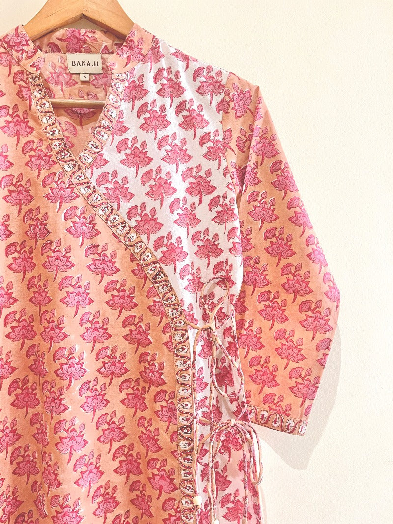 Lotus Bloom Kurta Pant Set With Kota Doria Dupatta