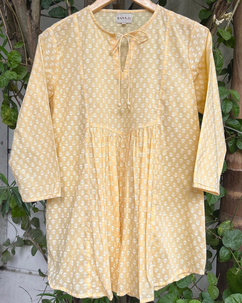 Block Printed Cotton Short Top