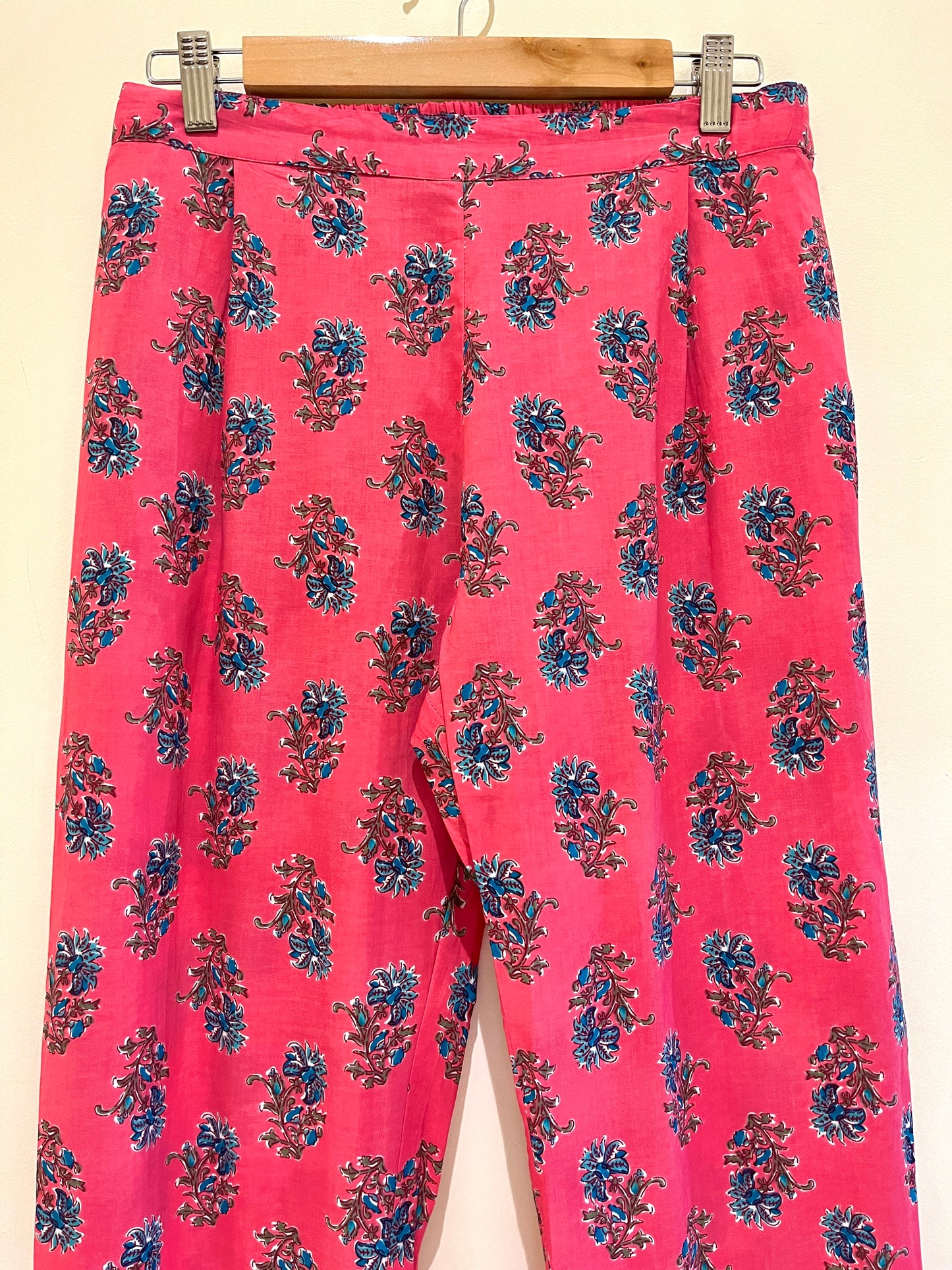 Pink Printed Cotton Pants