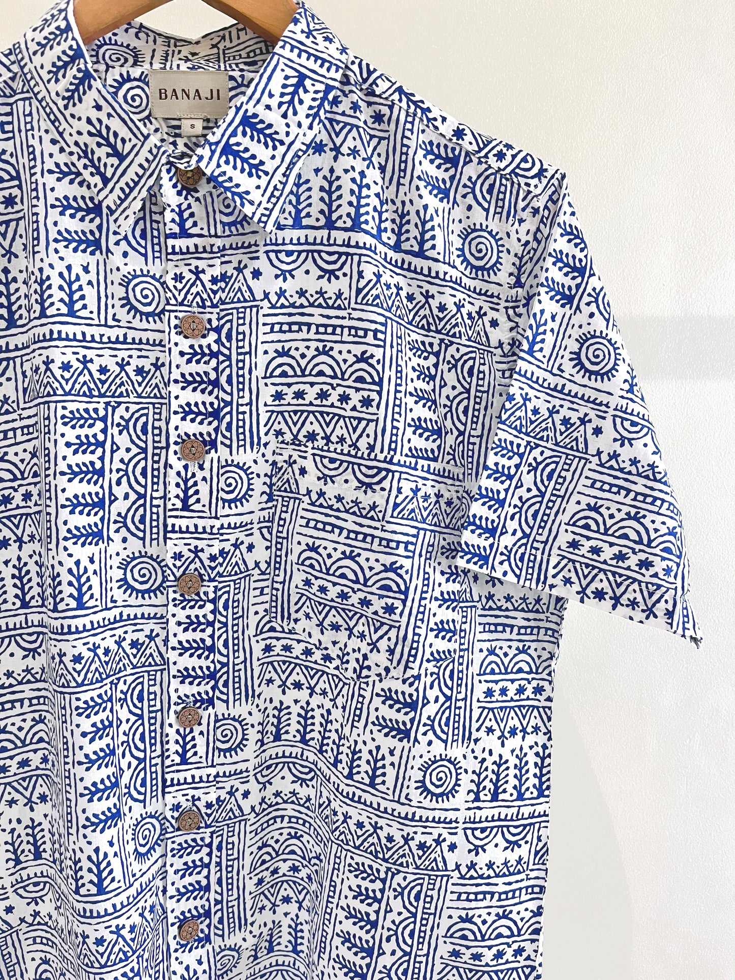 COTTON BLOCK PRINTED HALF SLEEVE SHIRT