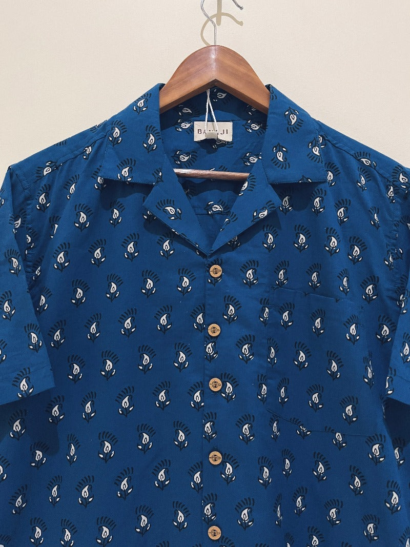 COTTON BLOCK PRINTED HALF SLEEVE SHIRT