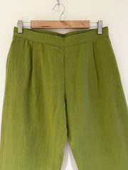 Green Narrow Leg Cotton Pants