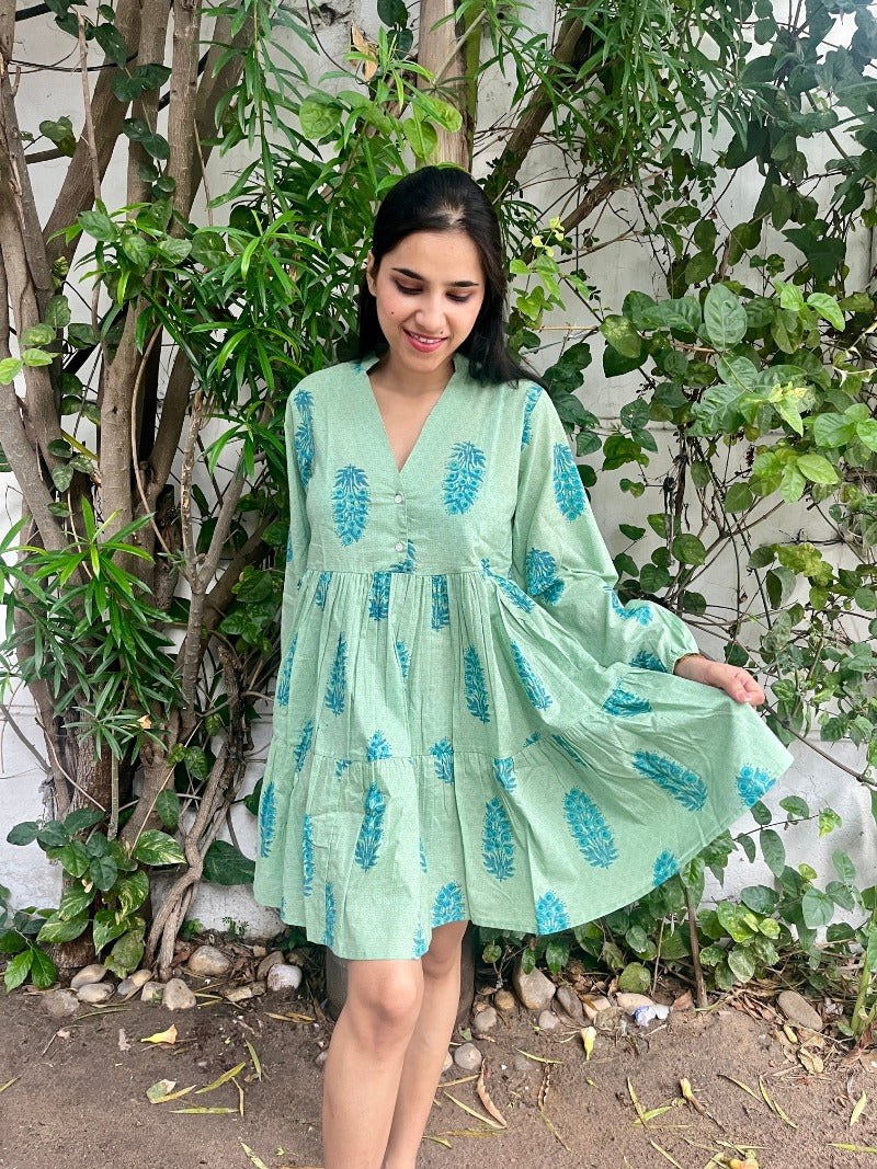 Mint Green Tiered Dress