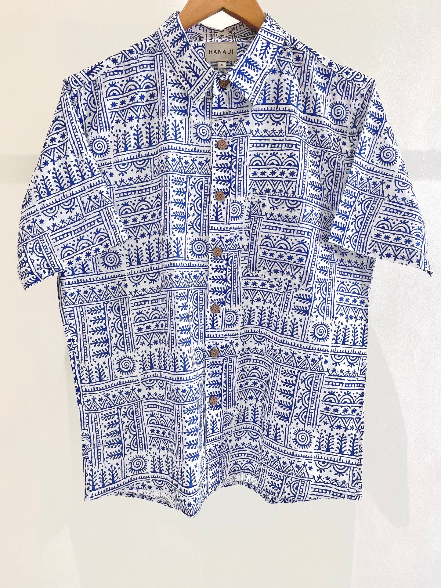 COTTON BLOCK PRINTED HALF SLEEVE SHIRT