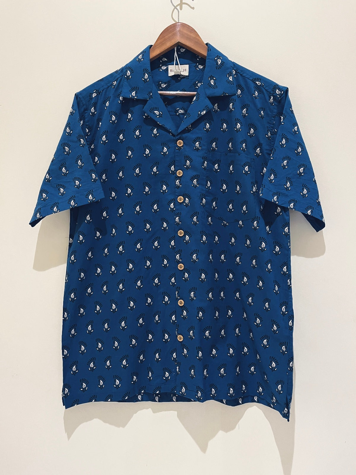 COTTON BLOCK PRINTED HALF SLEEVE SHIRT