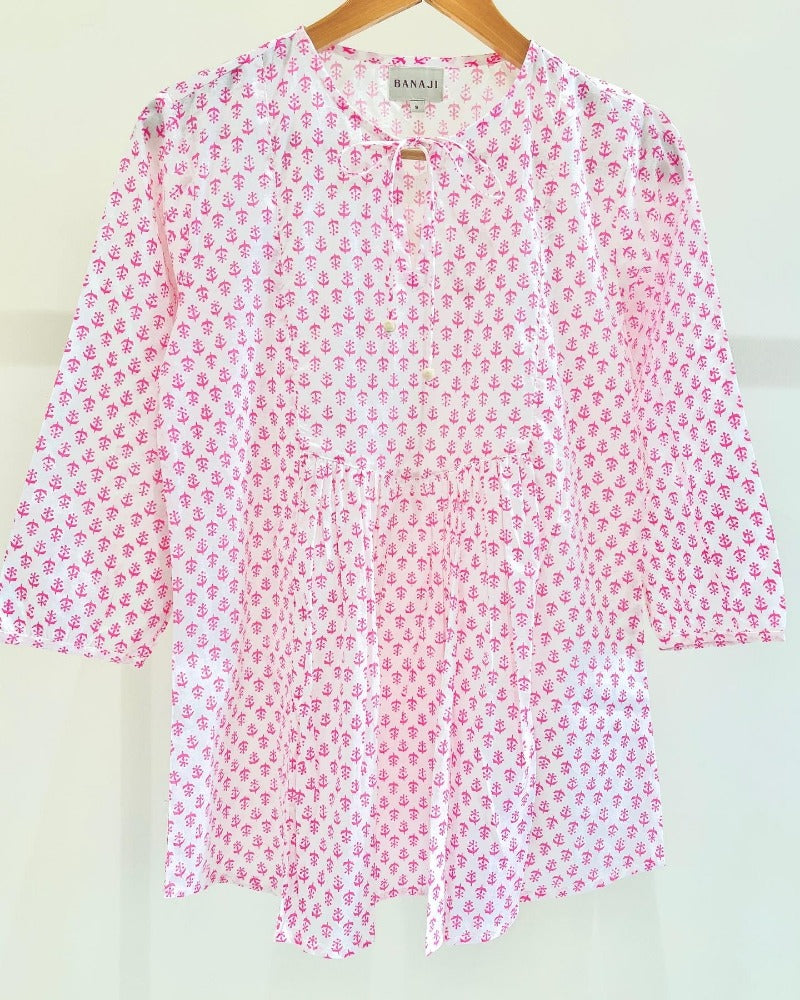 Block Printed Cotton Short Top