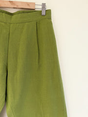 Green Narrow Leg Cotton Pants