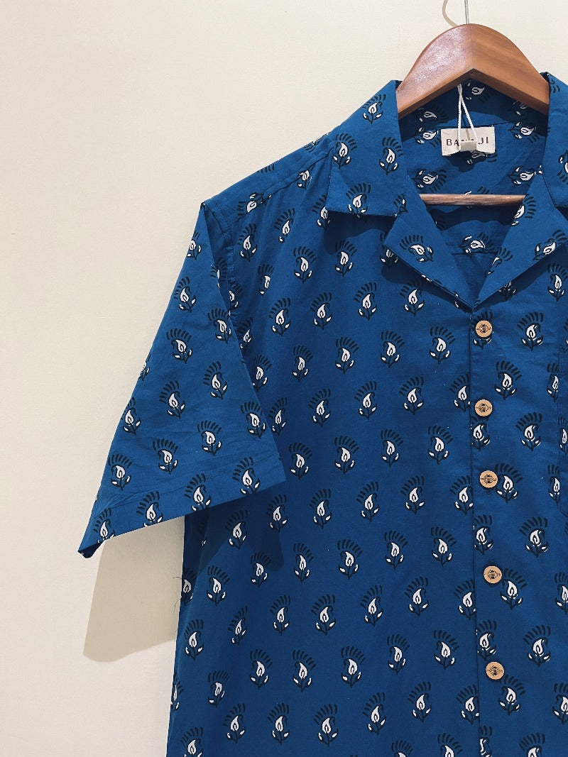 COTTON BLOCK PRINTED HALF SLEEVE SHIRT